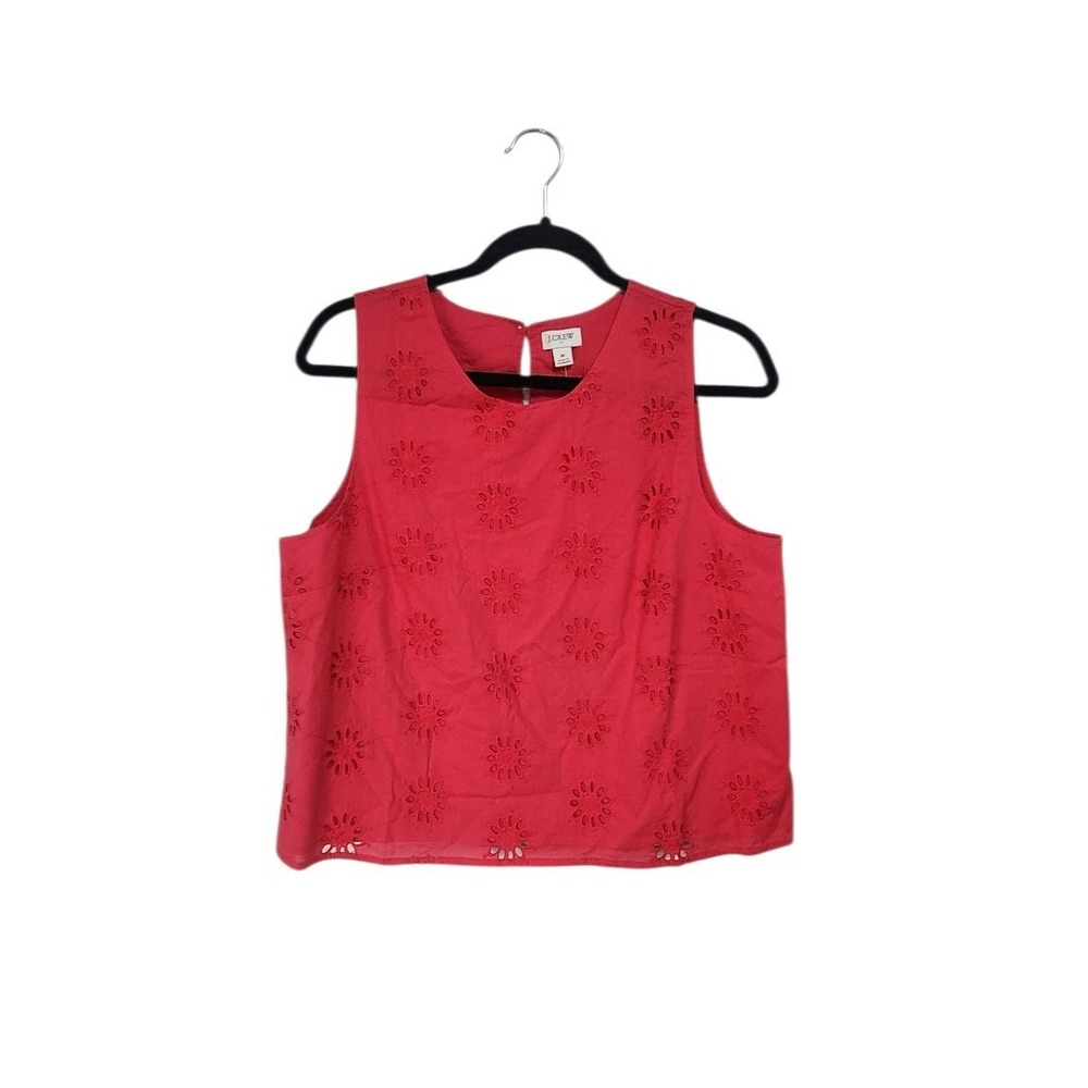 J.Crew Eyelet Sleeveless Top Women Size M‎ Pink New